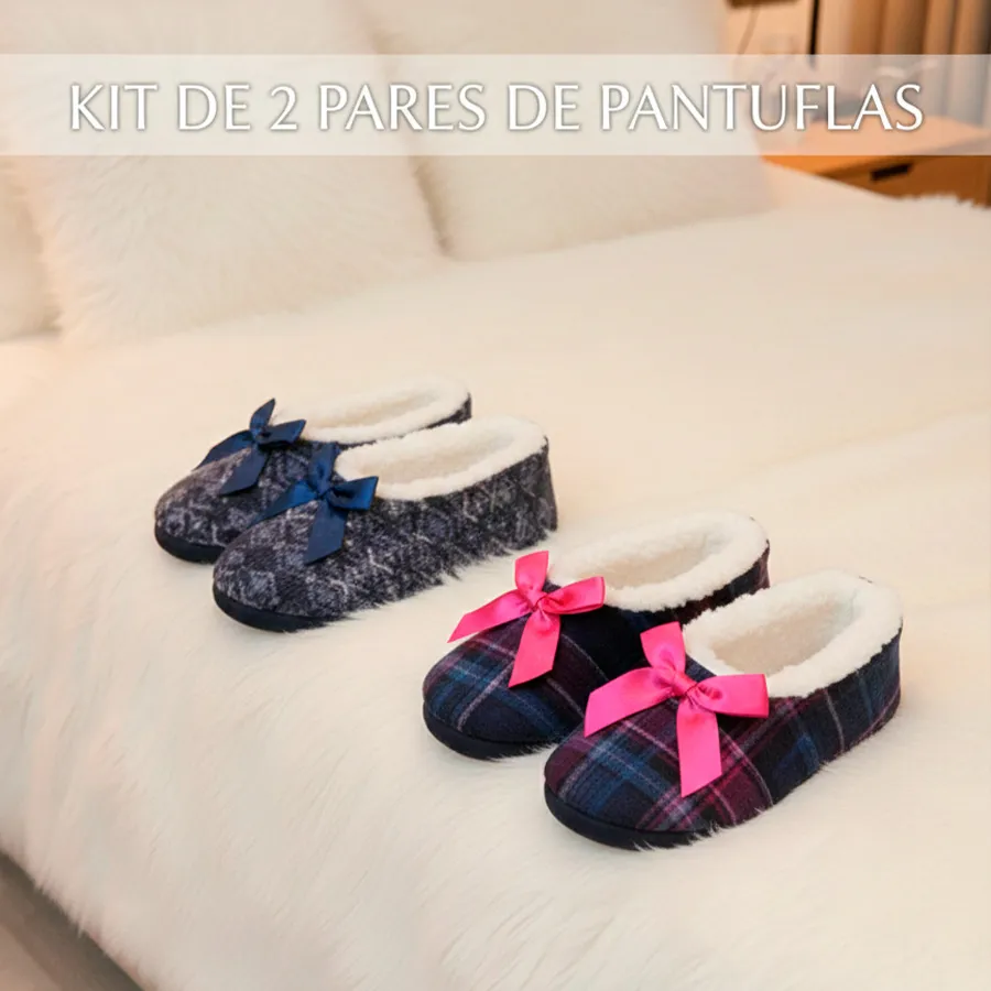 PANTUFLA-01 KIT DE 2 PARES DE PANTUFLAS 6721
